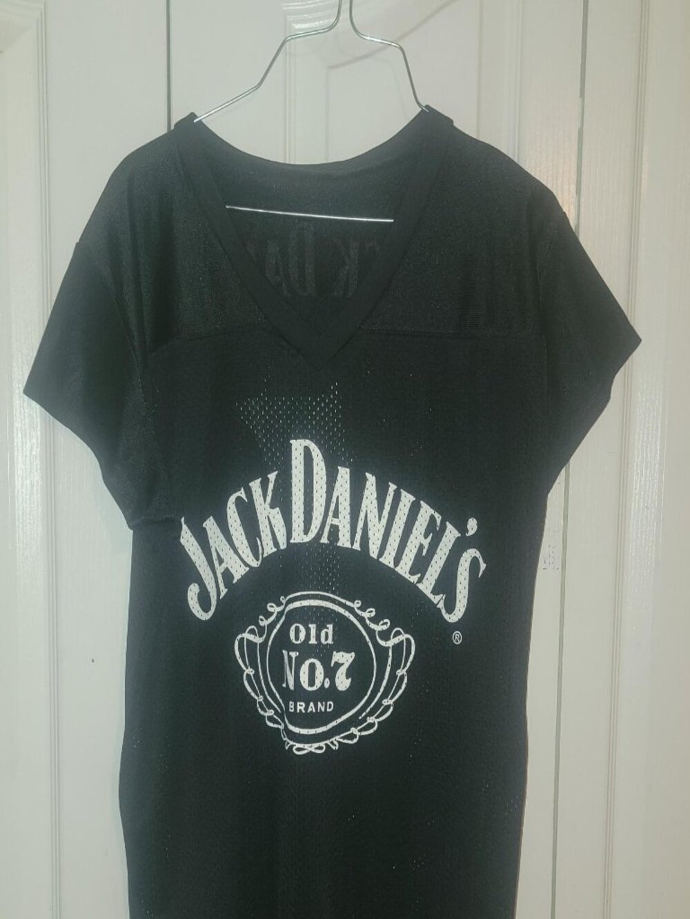 Jack Daniel's Old No. 7 Women's Large Black Mesh Jersey Graphic Shirt